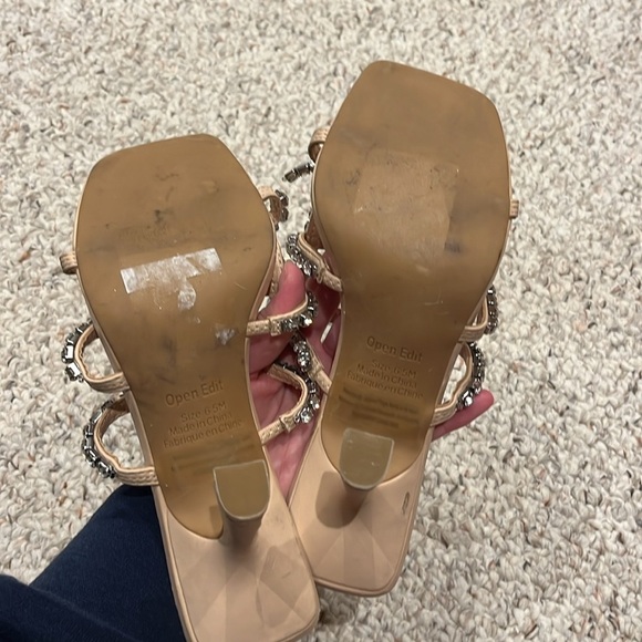 Open Edit Daphne Sandal Square Toe Crystals Sz 6.5 Formal - Picture 8 of 8